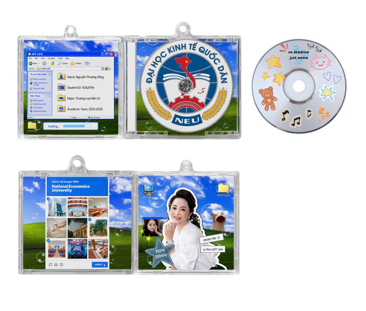 Móc khóa CD Mini Kèy Cục x NEUers - Quà Tân Sinh Viên K68